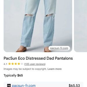 PacSun Eco Light Blue Distressed Dad Jeans